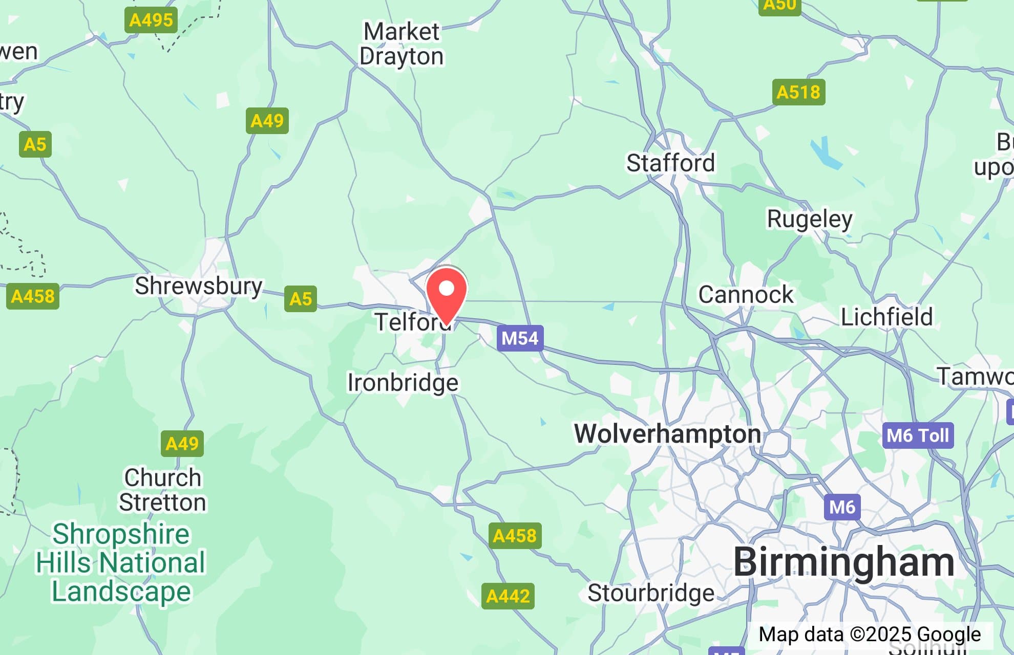 Map showing pneumatics direct located at unit 10, stafford park 12, telford, TF3 3BJ
